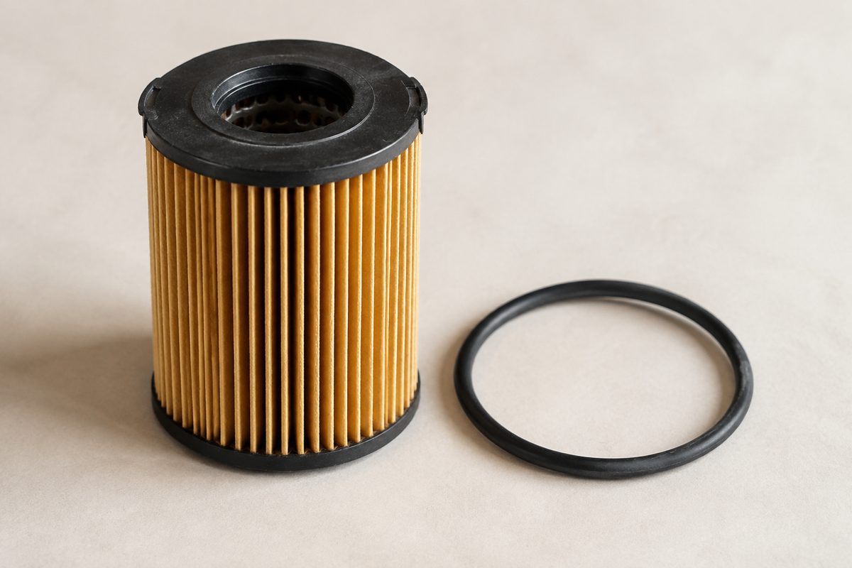 Cartridge oil filter with a separate sealing ring