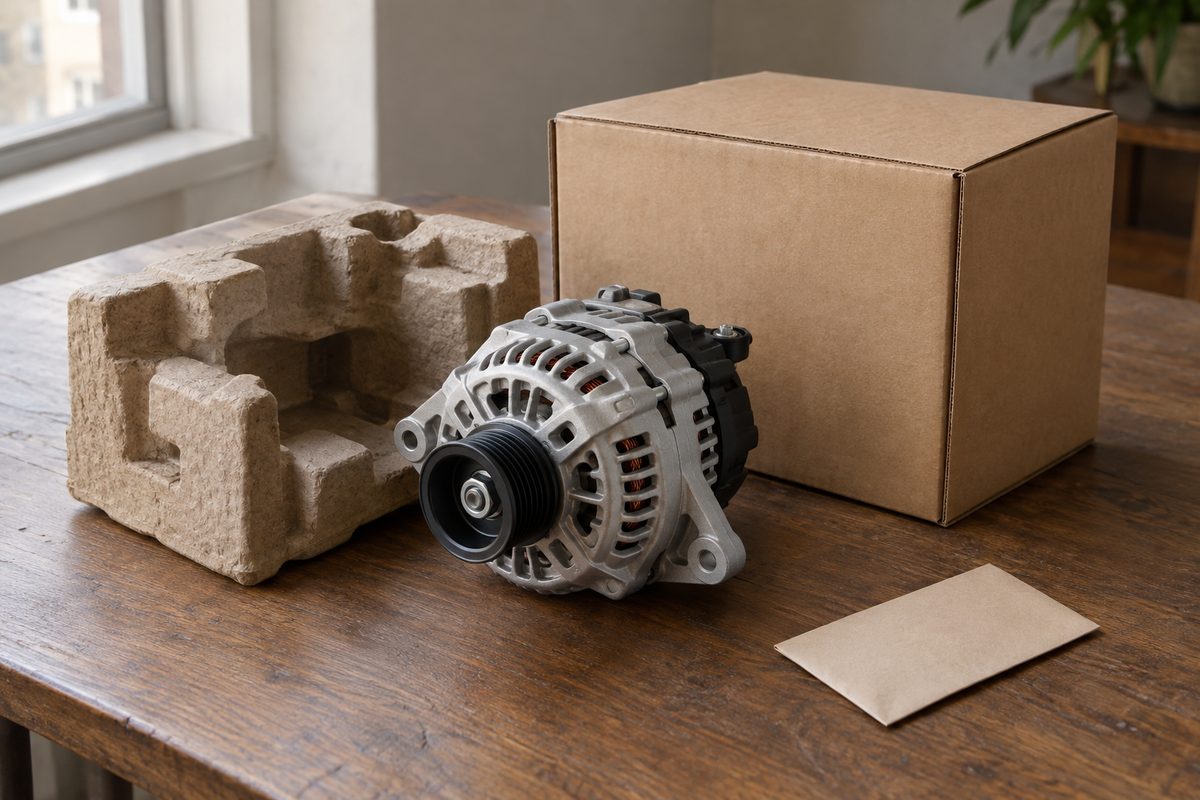 Replacement component with its protective insert and carton